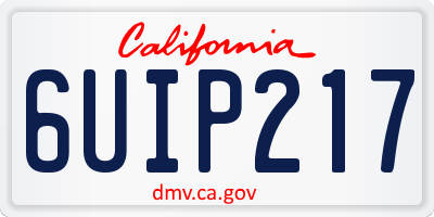 CA license plate 6UIP217