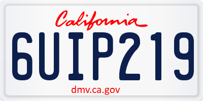 CA license plate 6UIP219