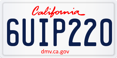 CA license plate 6UIP220