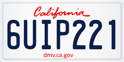CA license plate 6UIP221