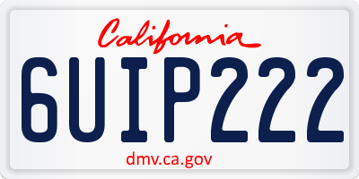CA license plate 6UIP222