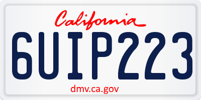CA license plate 6UIP223