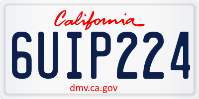 CA license plate 6UIP224