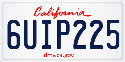 CA license plate 6UIP225