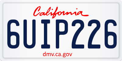 CA license plate 6UIP226