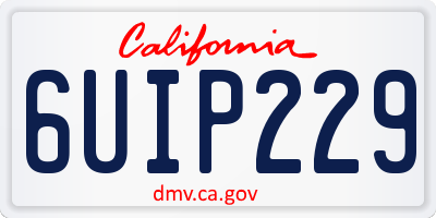 CA license plate 6UIP229