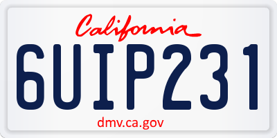 CA license plate 6UIP231