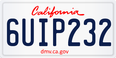 CA license plate 6UIP232