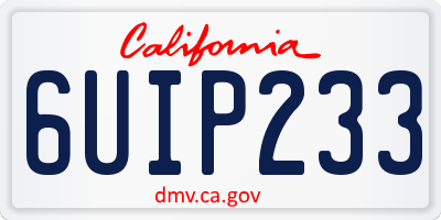 CA license plate 6UIP233