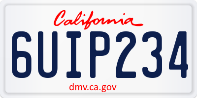 CA license plate 6UIP234