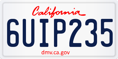 CA license plate 6UIP235