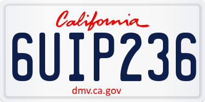 CA license plate 6UIP236