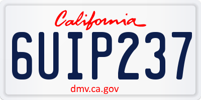 CA license plate 6UIP237