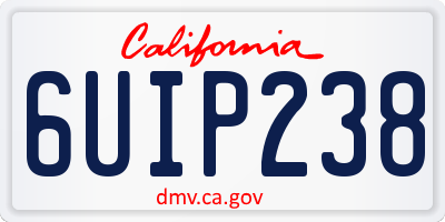 CA license plate 6UIP238