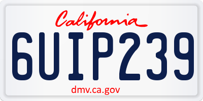 CA license plate 6UIP239