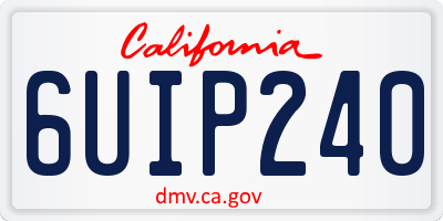 CA license plate 6UIP240