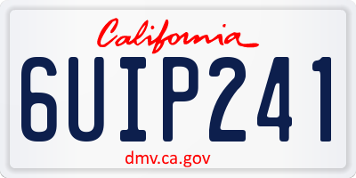 CA license plate 6UIP241