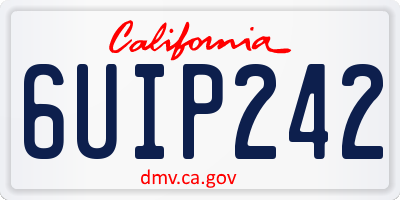 CA license plate 6UIP242