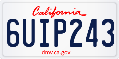 CA license plate 6UIP243