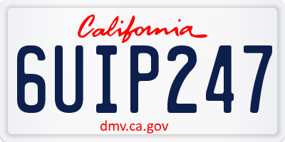 CA license plate 6UIP247