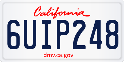 CA license plate 6UIP248