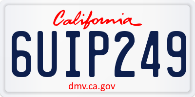 CA license plate 6UIP249