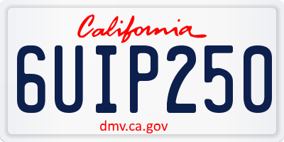 CA license plate 6UIP250