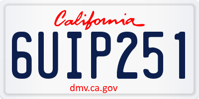 CA license plate 6UIP251