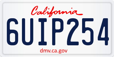 CA license plate 6UIP254