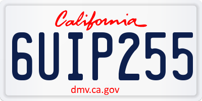 CA license plate 6UIP255