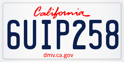 CA license plate 6UIP258