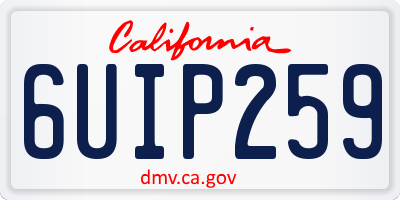 CA license plate 6UIP259