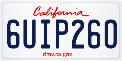 CA license plate 6UIP260