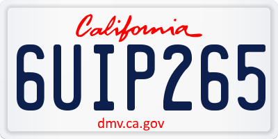 CA license plate 6UIP265