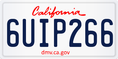 CA license plate 6UIP266
