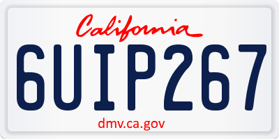 CA license plate 6UIP267