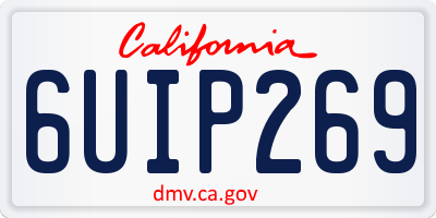 CA license plate 6UIP269