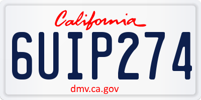 CA license plate 6UIP274