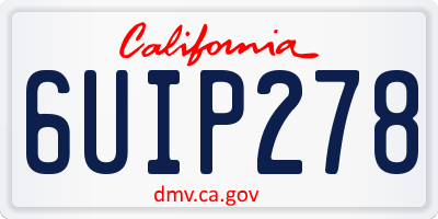 CA license plate 6UIP278