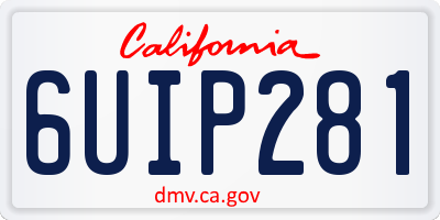 CA license plate 6UIP281