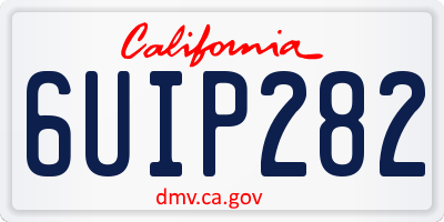 CA license plate 6UIP282