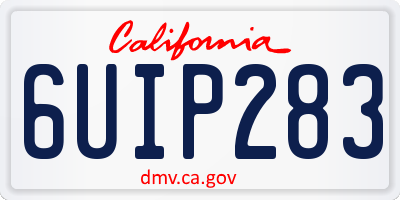 CA license plate 6UIP283
