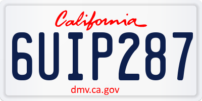 CA license plate 6UIP287