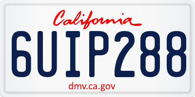 CA license plate 6UIP288
