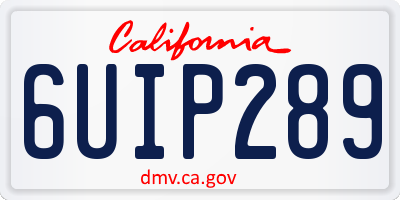 CA license plate 6UIP289
