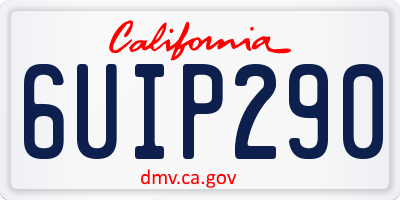 CA license plate 6UIP290