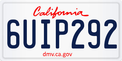 CA license plate 6UIP292