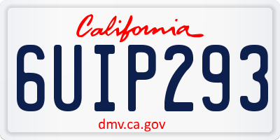 CA license plate 6UIP293