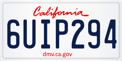 CA license plate 6UIP294