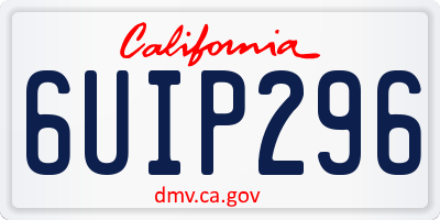 CA license plate 6UIP296